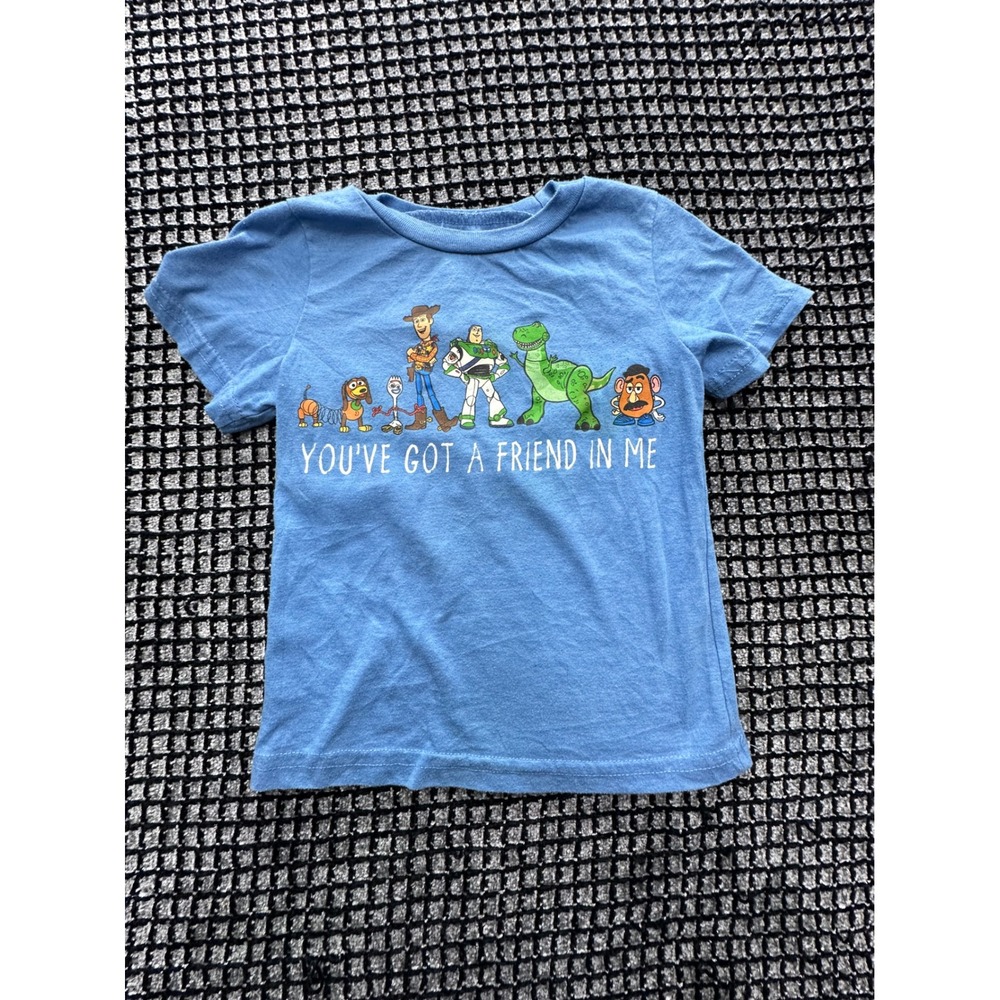 Disney Pixar Toy Story Graphic Tee Toddler 2T Blue Excellent Short Sleeve Shirt